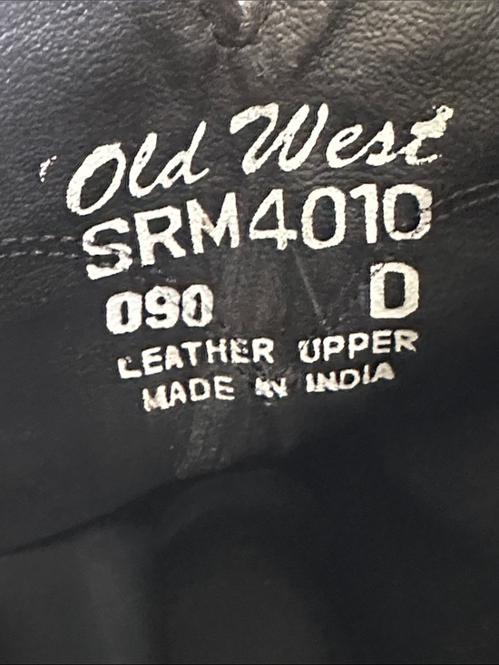 NIB Old West Western Boots Mens Corona Roper Toe Size 9 Black SRM4010 main image 6